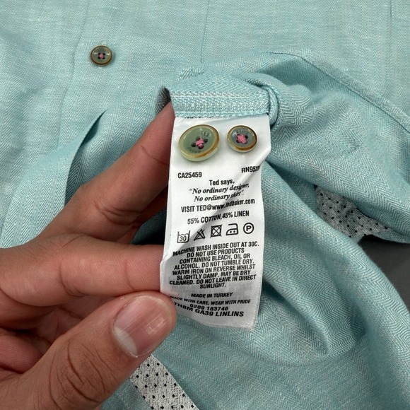 Ted Baker Romeos Men's Linen & Cotton Button-Up Shirt Lot Of 2 Ted Size 4 / US L - Picture 13 of 16